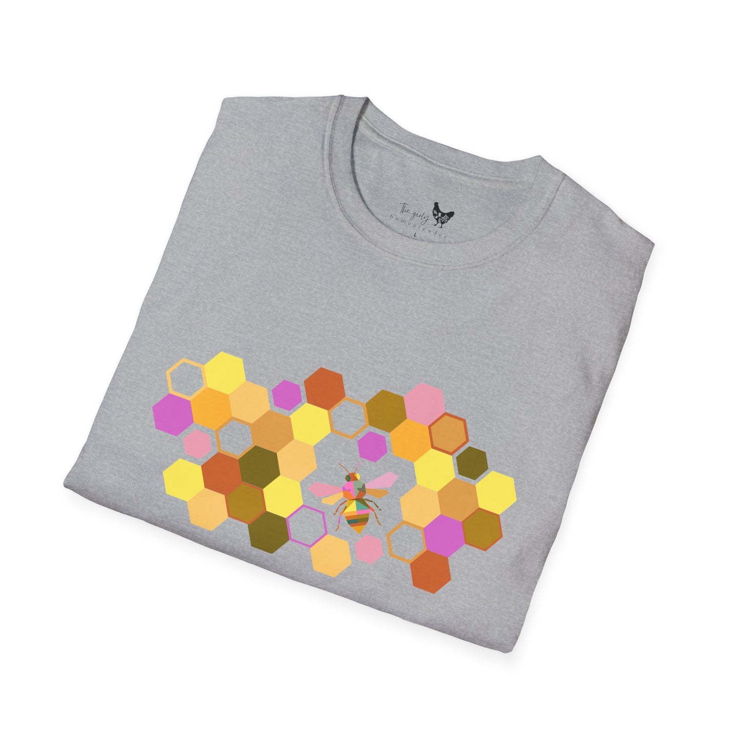 Bee Happy Bee You T-Shirt — Honeycomb Graphic Tee for Happy Vibes
