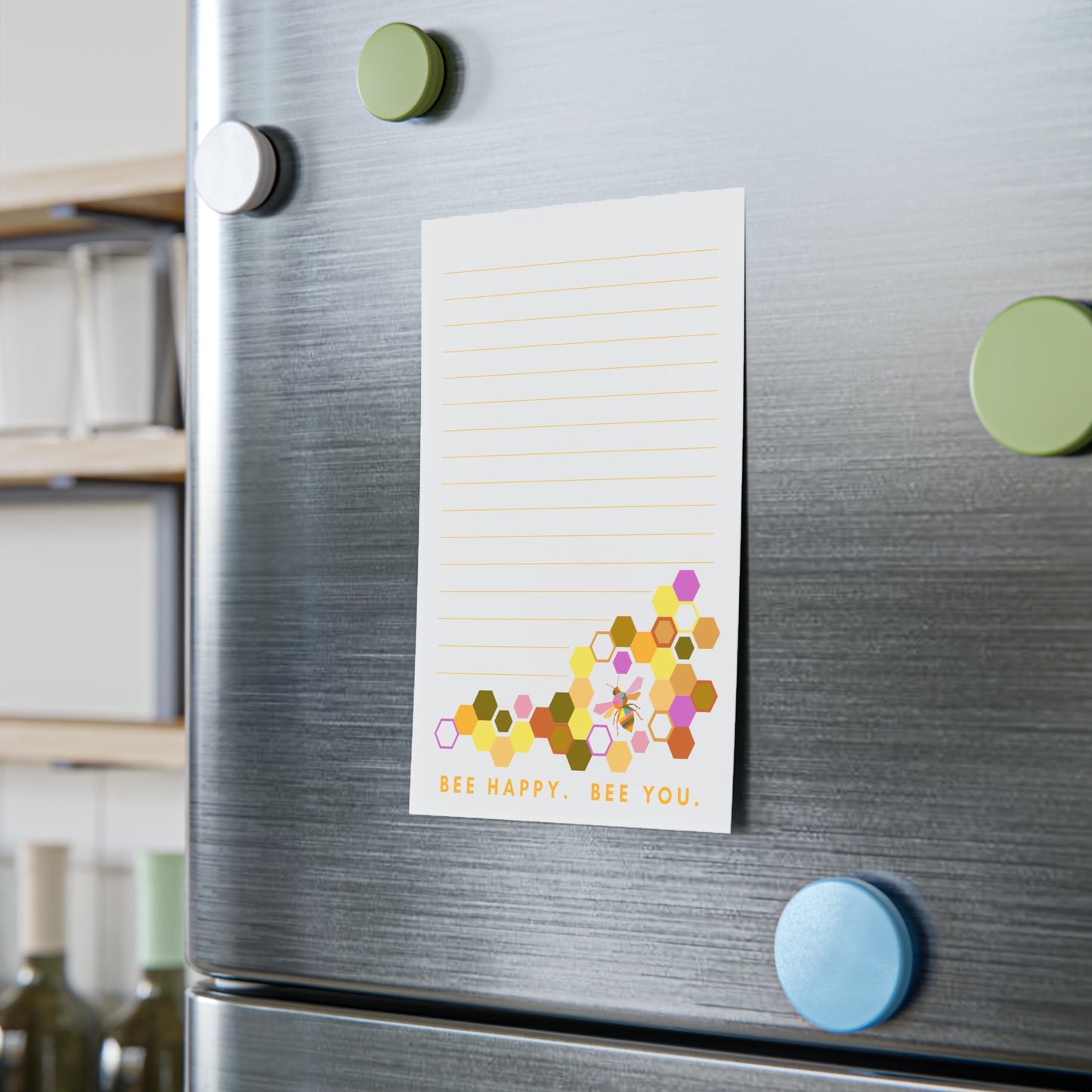Bee Happy Bee You Notepad - Lined Floral Honeycomb Stationery