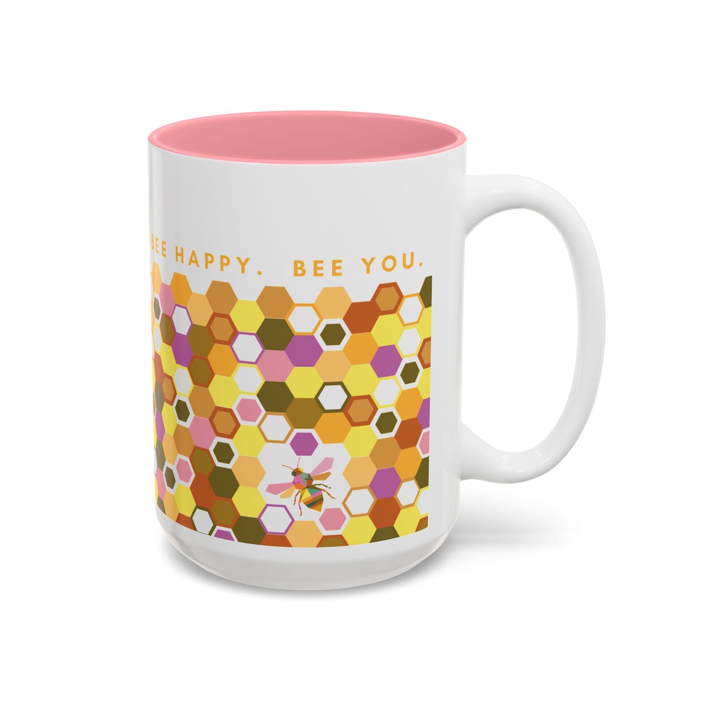 Bee-You Accent Mug — Floral Honeycomb Design (11oz & 15oz)