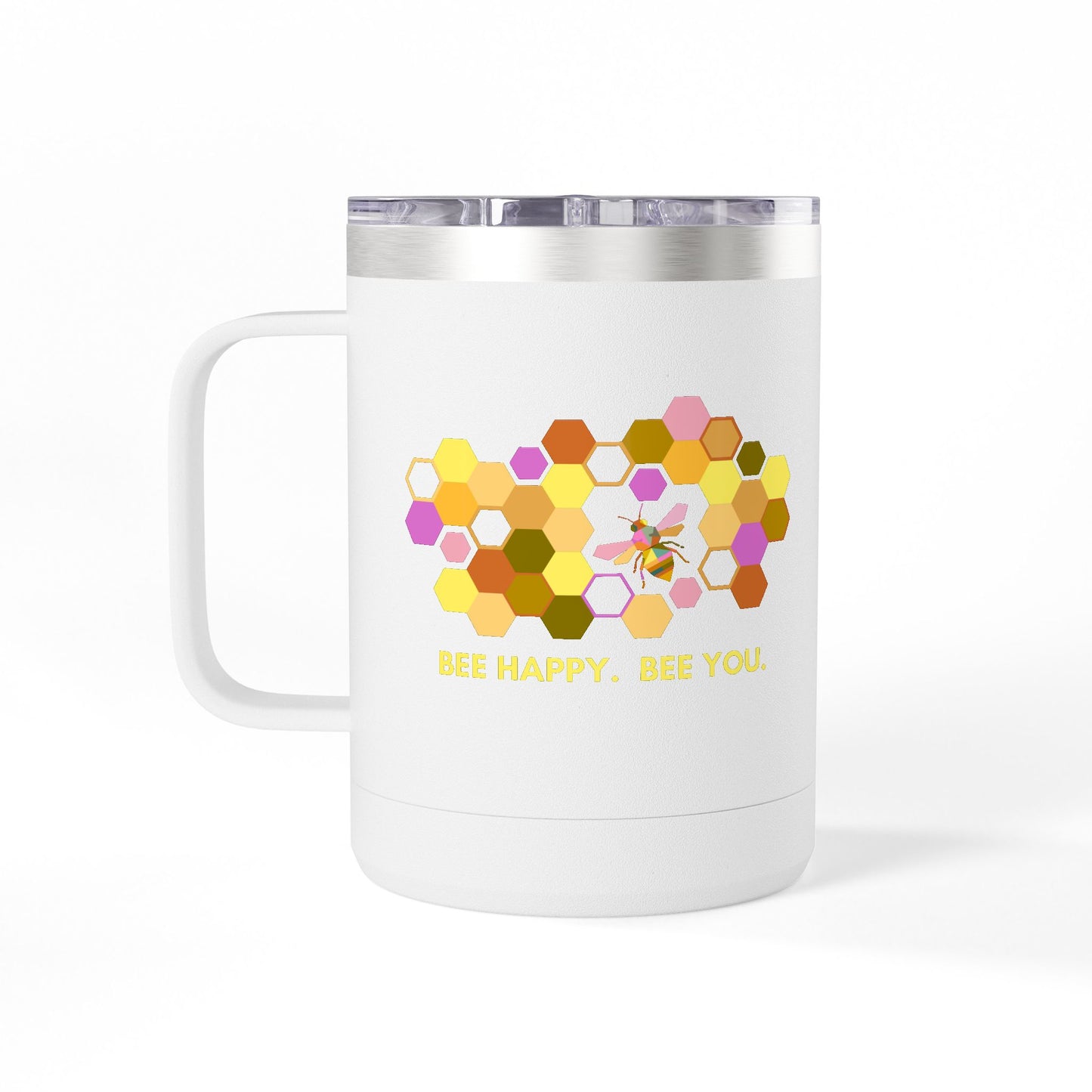 Bee Happy Bee You 15oz Travel Mug