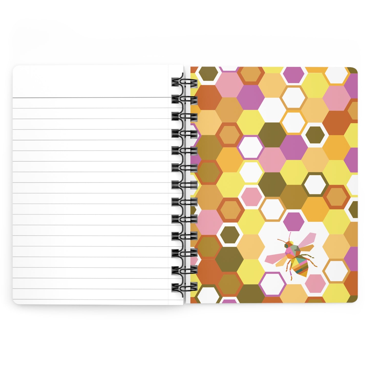 Honeycomb Bee Spiral Journal — Hexagon Pattern Notebook for Notes & Planning