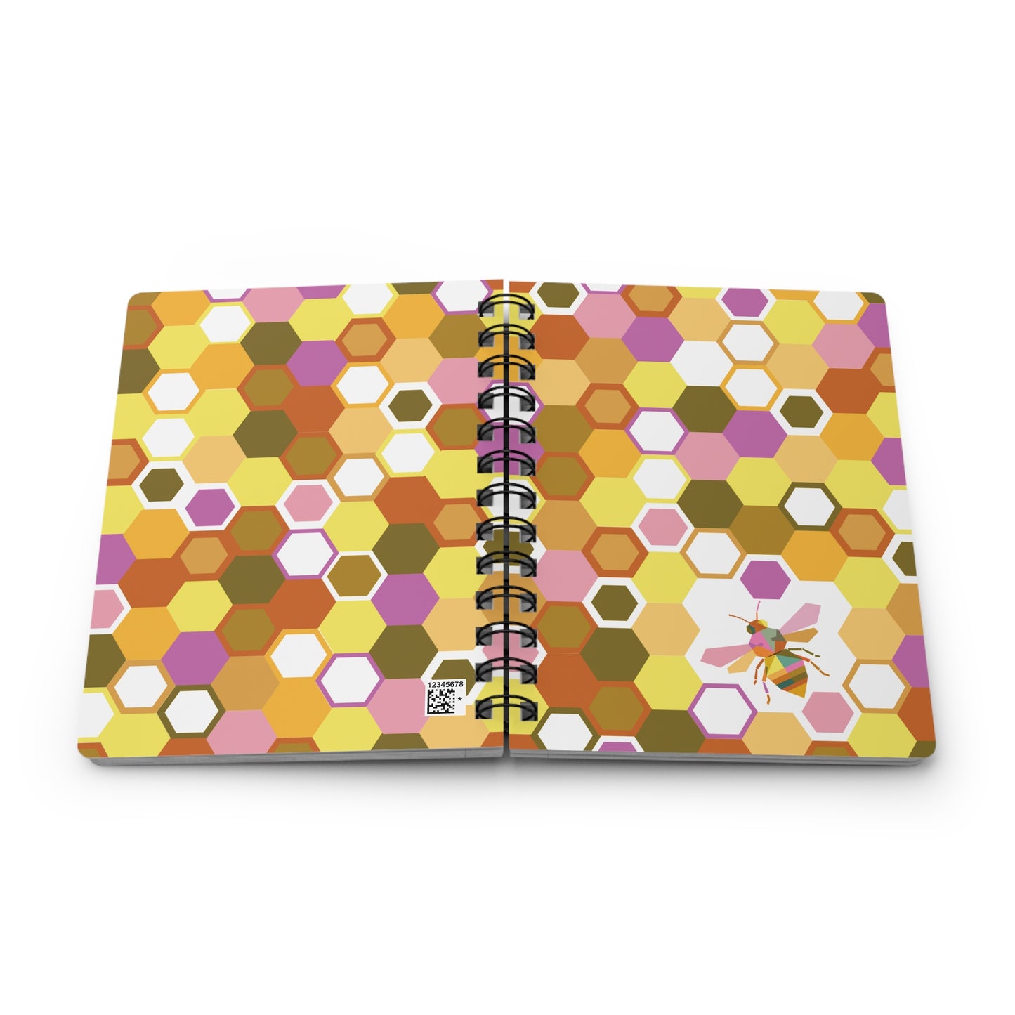 Honeycomb Bee Spiral Journal — Hexagon Pattern Notebook for Notes & Planning