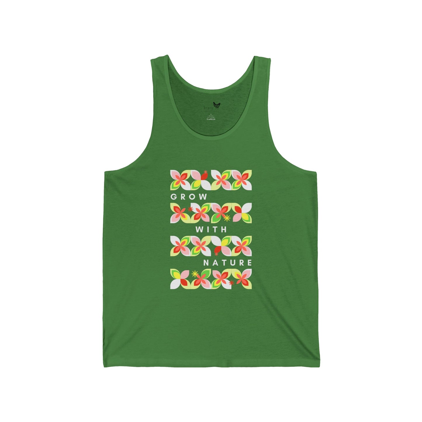Grow With Nature Floral Tank Top — Eco-Friendly Garden Lover Shirt