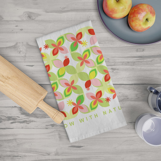 Art Tea Towel - "Grow With Nature"