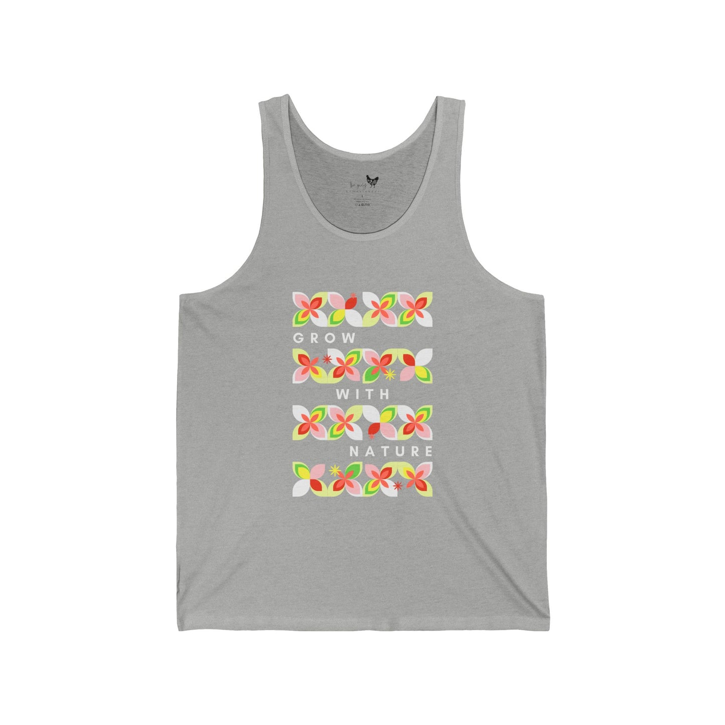 Grow With Nature Floral Tank Top — Eco-Friendly Garden Lover Shirt