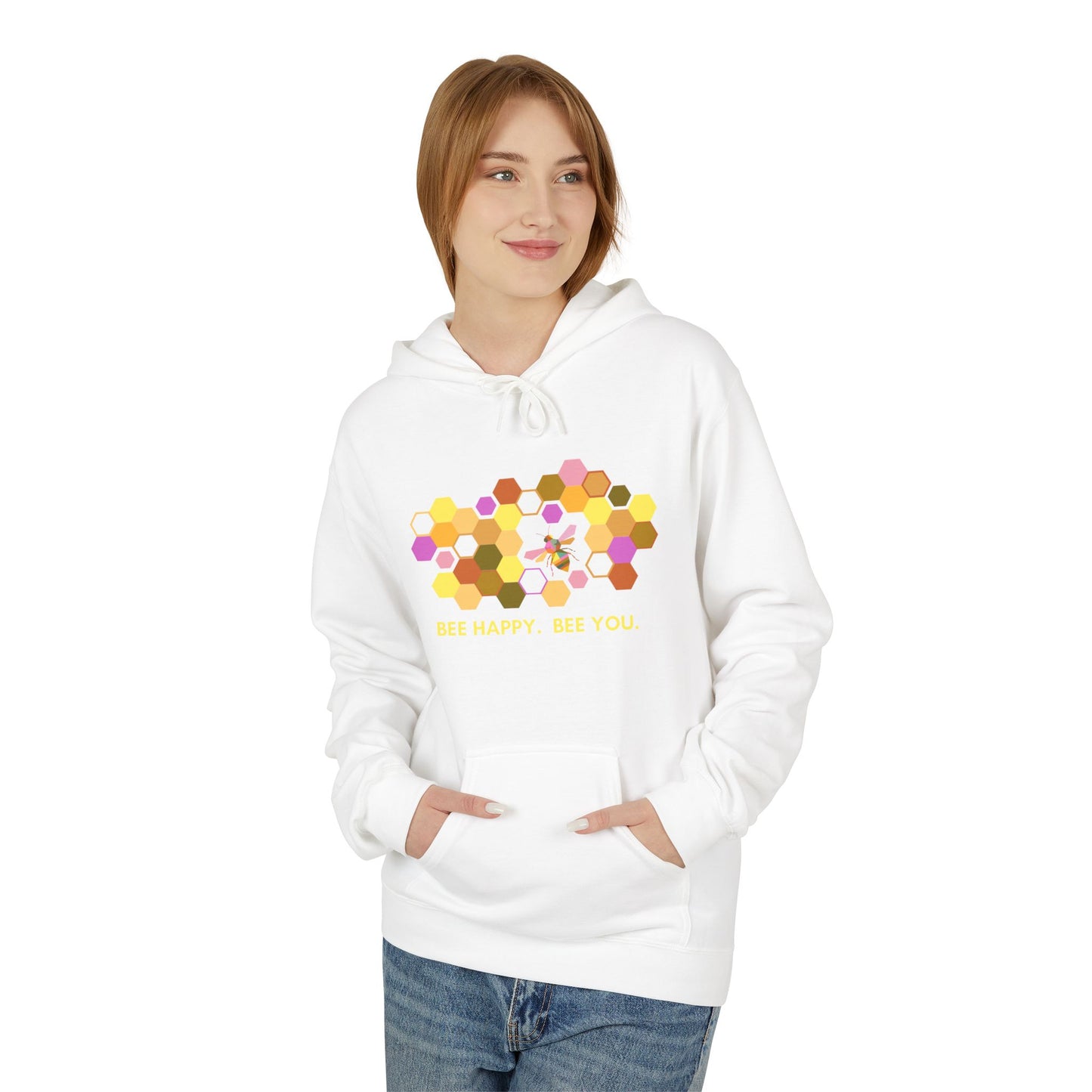 HONEYCOMB HEART Hoodie — Cute Floral Bee-Inspired Design (Bees Around Me)