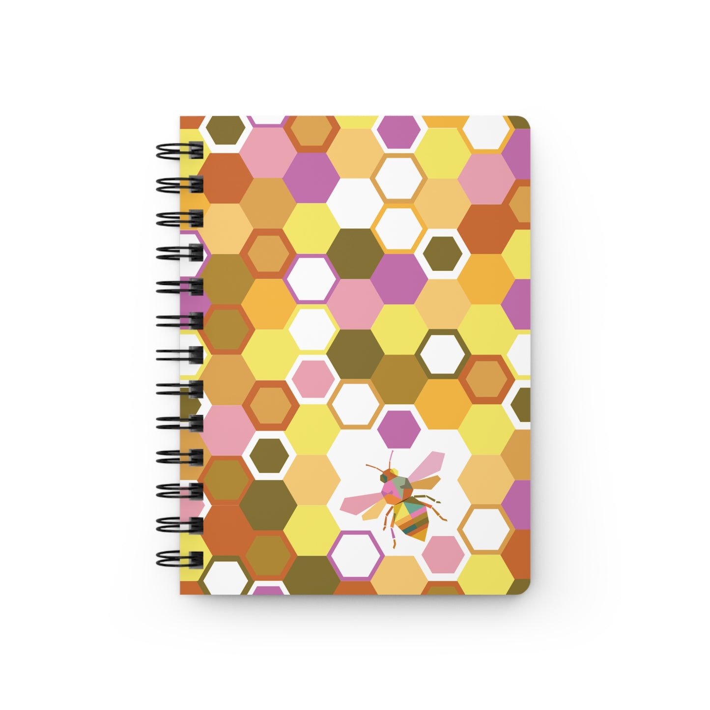 Honeycomb Bee Spiral Journal — Hexagon Pattern Notebook for Notes & Planning