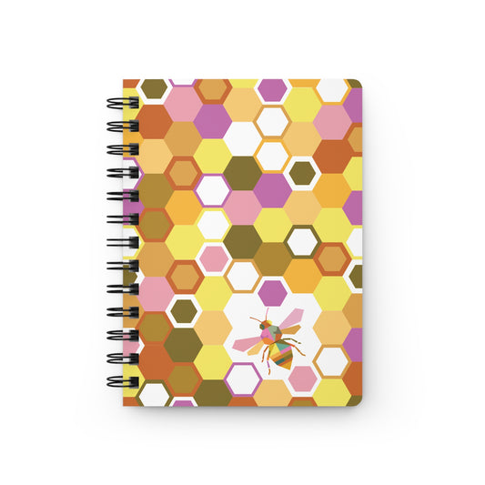 Honeycomb Bee Spiral Journal — Hexagon Pattern Notebook for Notes & Planning