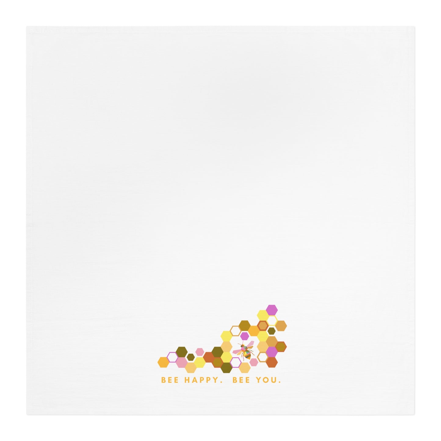 Bee Happy Bee You Tea Towel — Floral Honeycomb Kitchen Towel