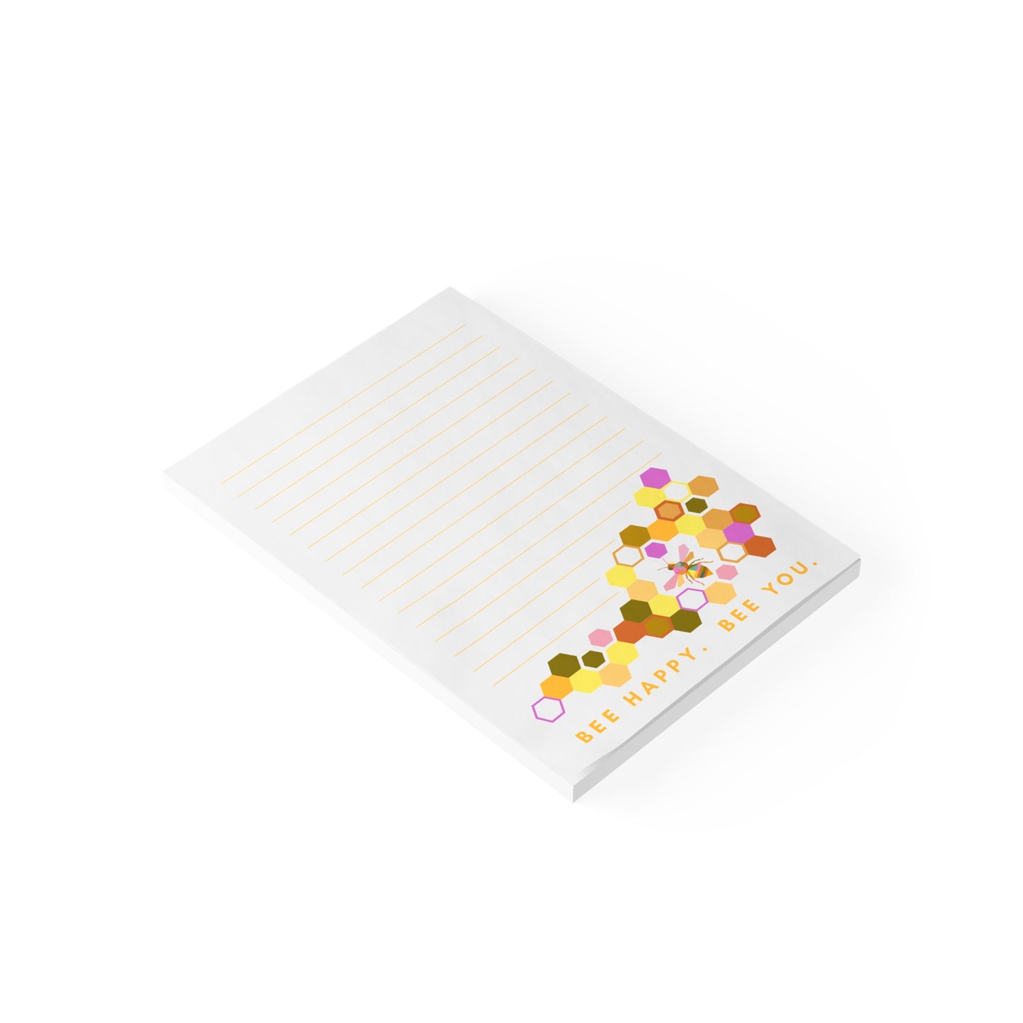 Bee Happy Bee You Notepad - Lined Floral Honeycomb Stationery