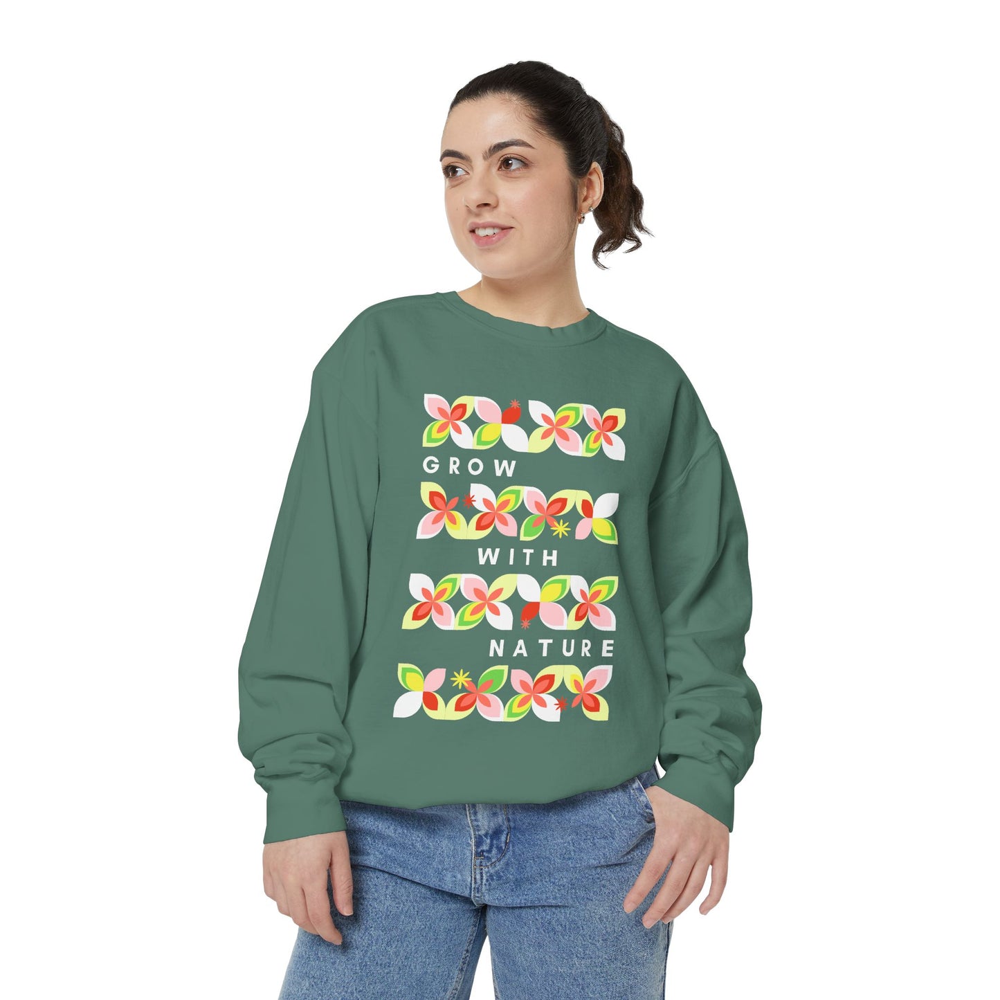 Grow With Nature Sweatshirt — Floral Eco-Friendly Crewneck